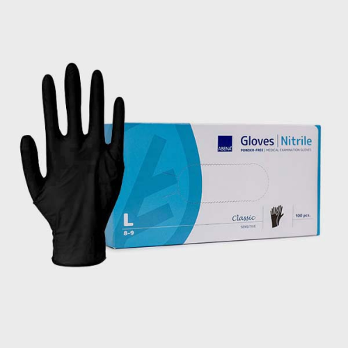 Rękawice nitrylowe bezpudrowe Abena czarne L 100szt