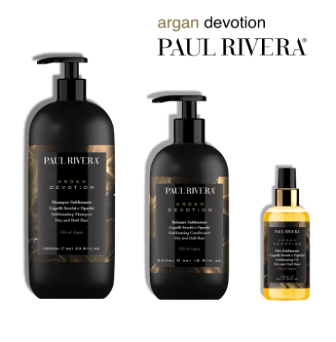 Argan Devotion Paul Rivera - kuracja sublimująca z olejkiem arganowym - zestaw startowy do włosów cienkich lub normalnych