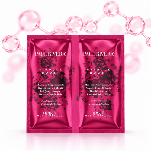 PAUL RIVERA MIRACLE BOOST SZAMPON+MASKA 2X15ML - zestaw wypełniający z kwasem hialuronowym 